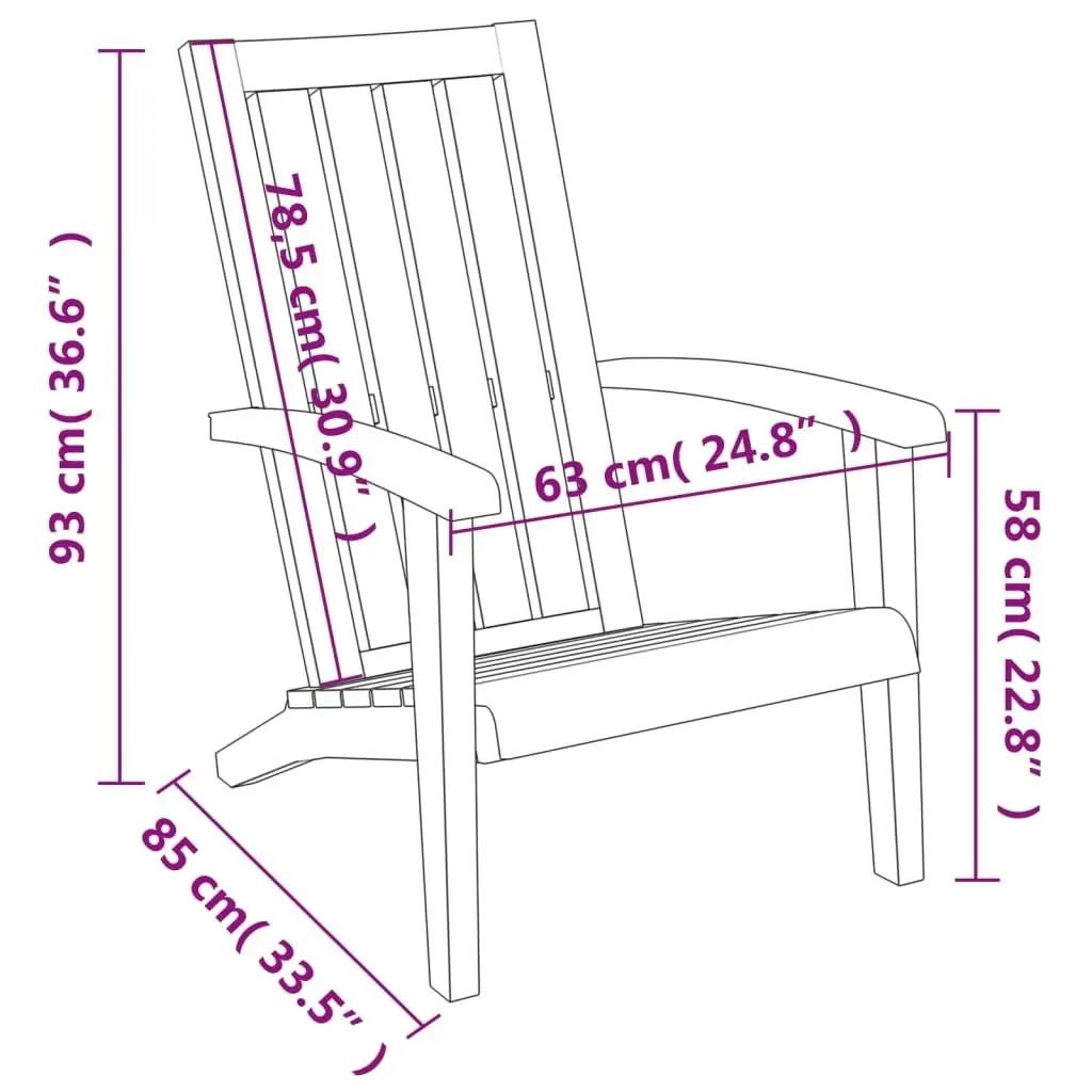 Garden Adirondack Chairs 2 pcs Black Polypropylene 364167