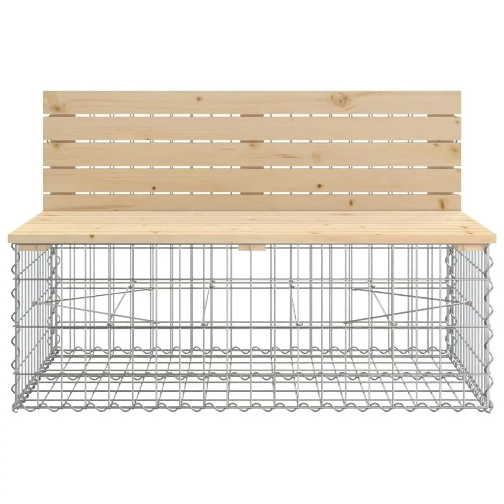 Garden Bench Gabion Design 287x71x65.5 cm Solid Wood Pine 3196251