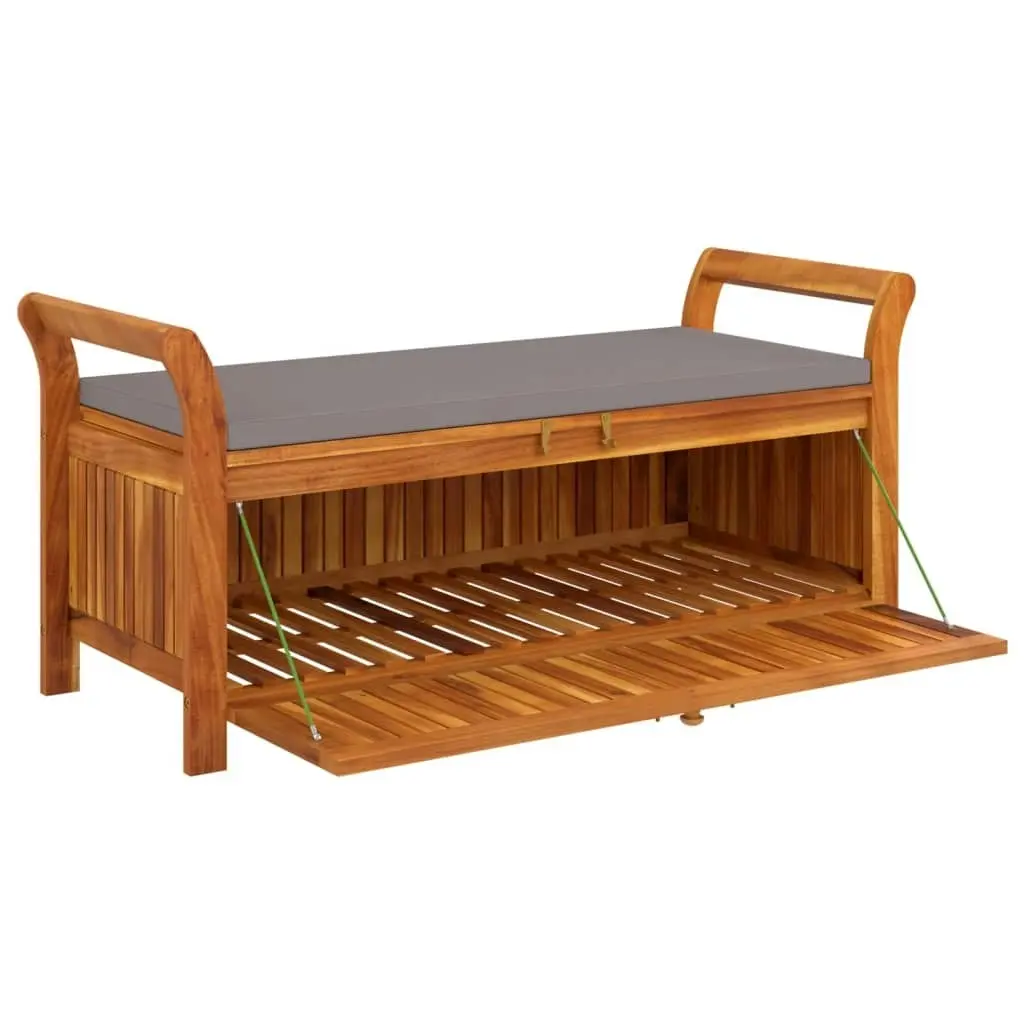 Garden Storage Bench with Cushion 126 cm Solid Wood Acacia 319717