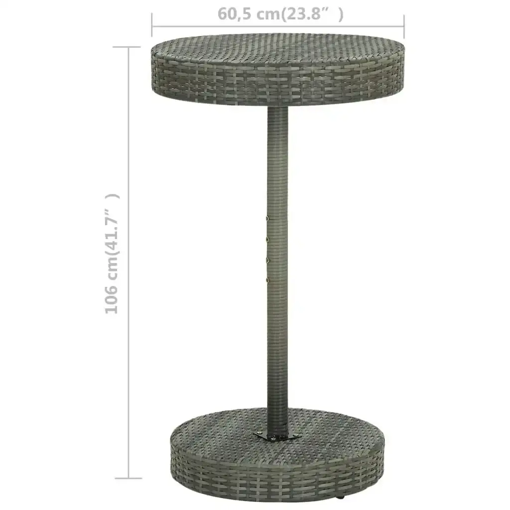 Garden Table Grey 60.5x106 cm Poly Rattan 45857