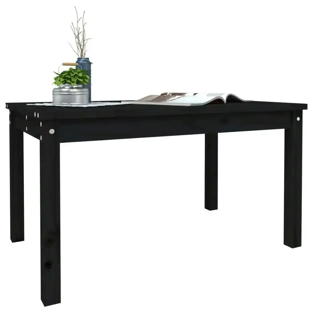 Garden Table Black 82.5x50.5x45 cm Solid Wood Pine 824117