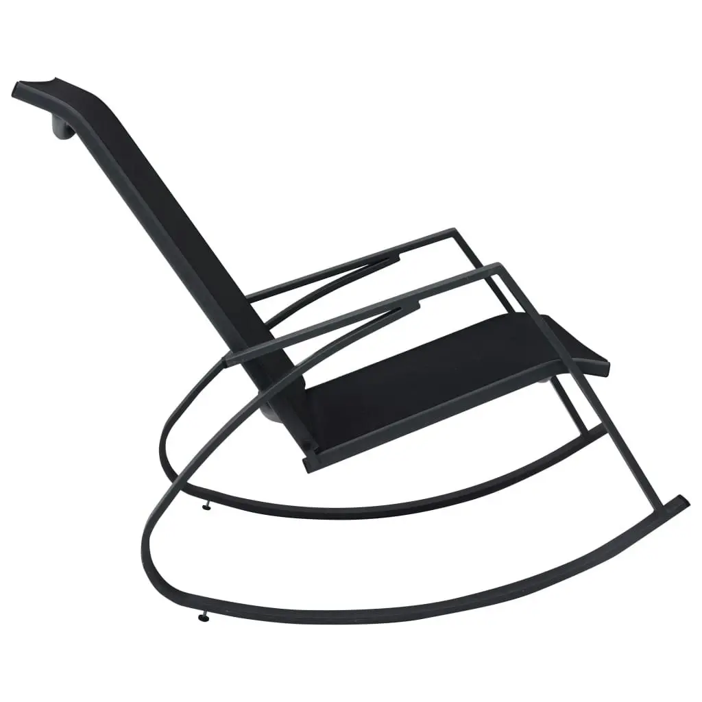 Garden Rocking Chairs 2 pcs Textilene Black 48123