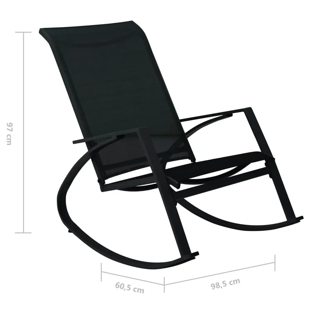 Garden Rocking Chairs 2 pcs Textilene Black 48123