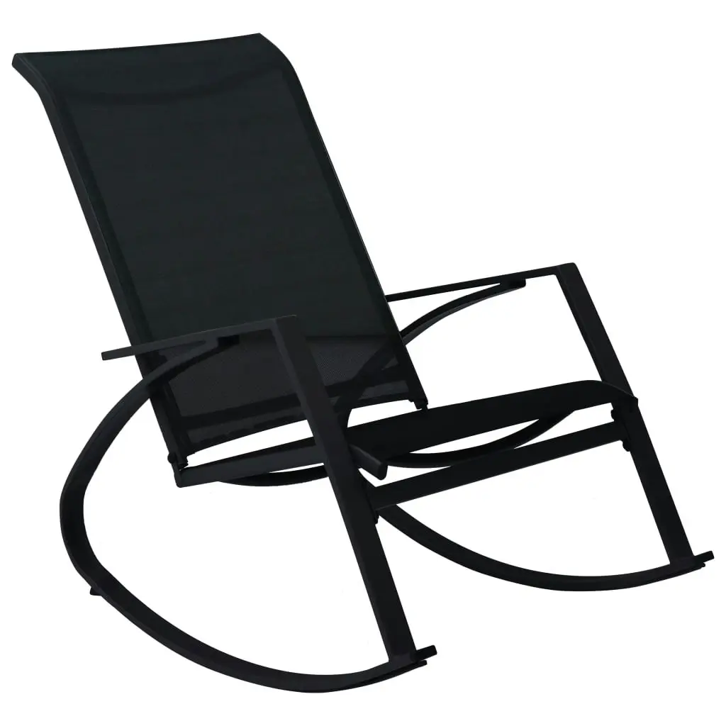 Garden Rocking Chairs 2 pcs Textilene Black 48123