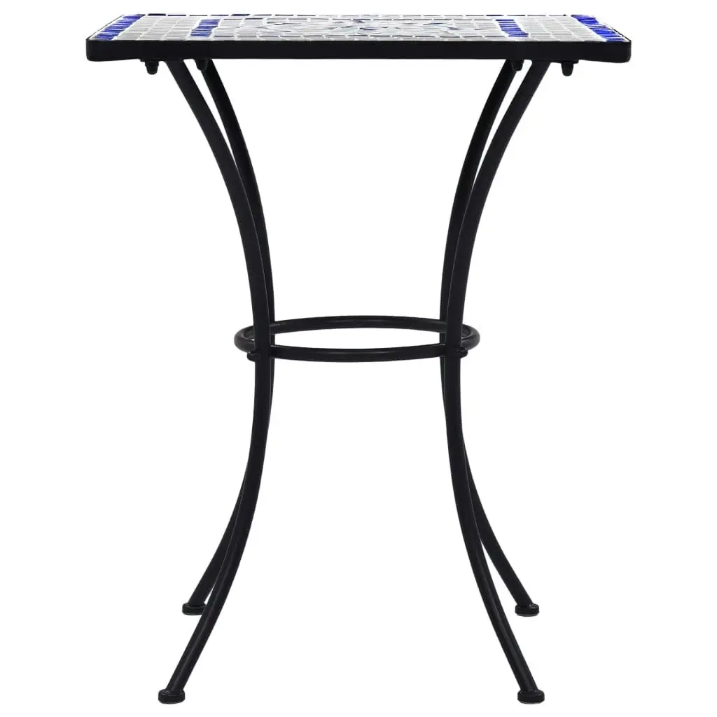 Mosaic Bistro Table Blue and White 60 cm Ceramic 46706