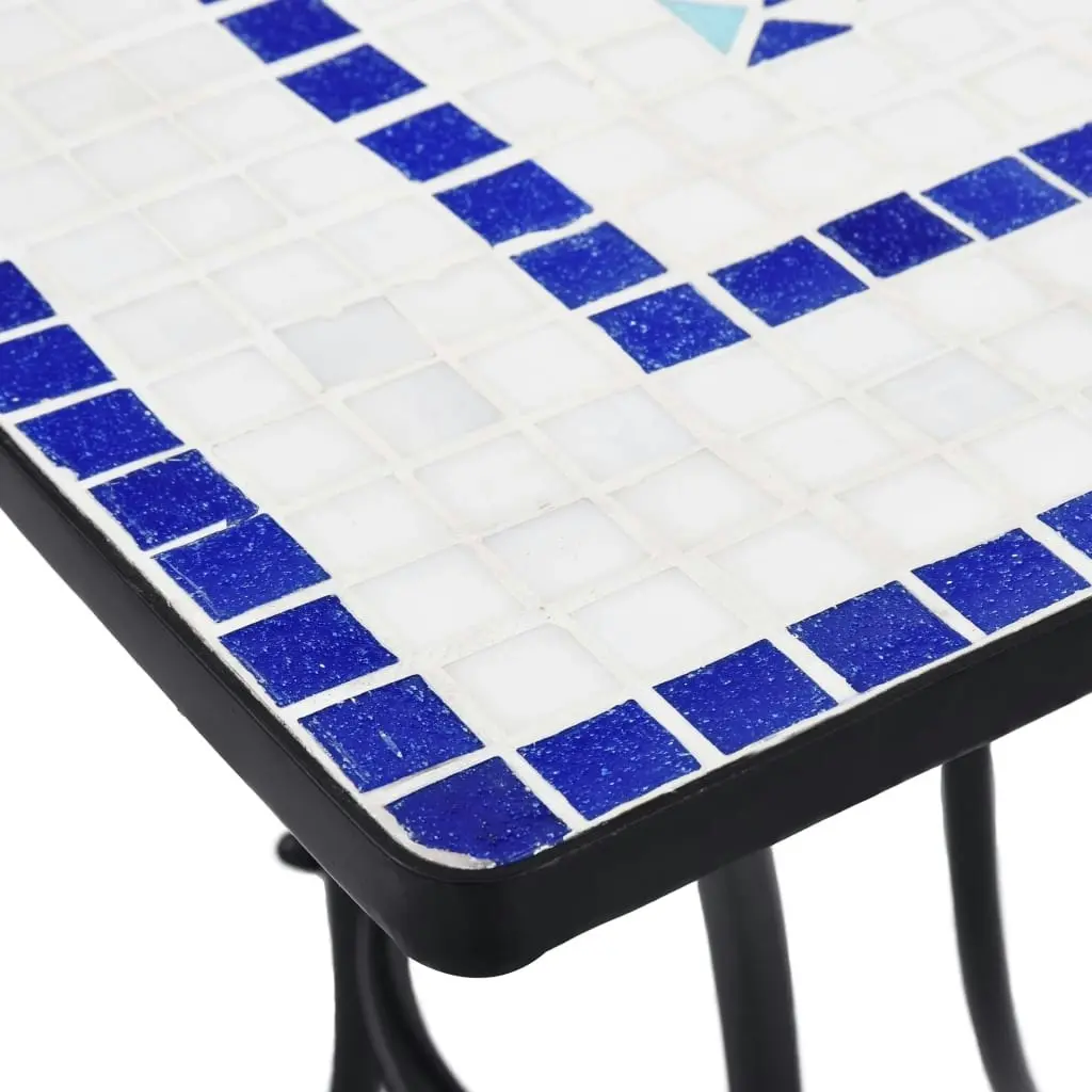 Mosaic Bistro Table Blue and White 60 cm Ceramic 46706