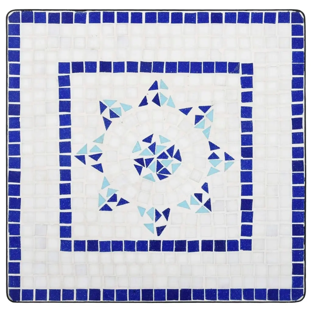 Mosaic Bistro Table Blue and White 60 cm Ceramic 46706