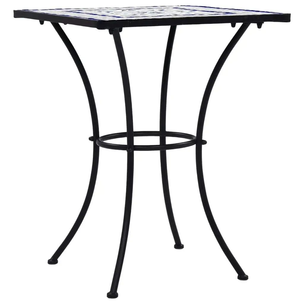 Mosaic Bistro Table Blue and White 60 cm Ceramic 46706