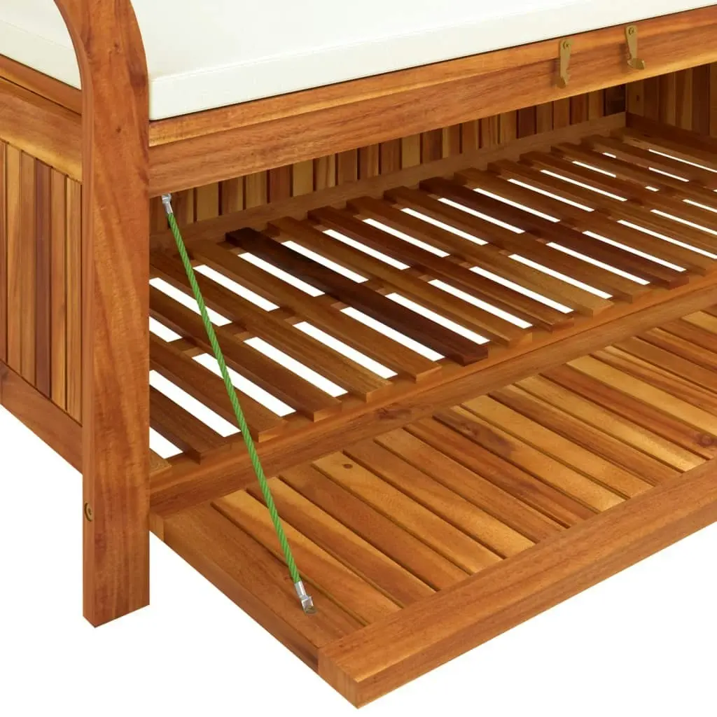 Garden Storage Bench with Cushion 126 cm Solid Wood Acacia 319715