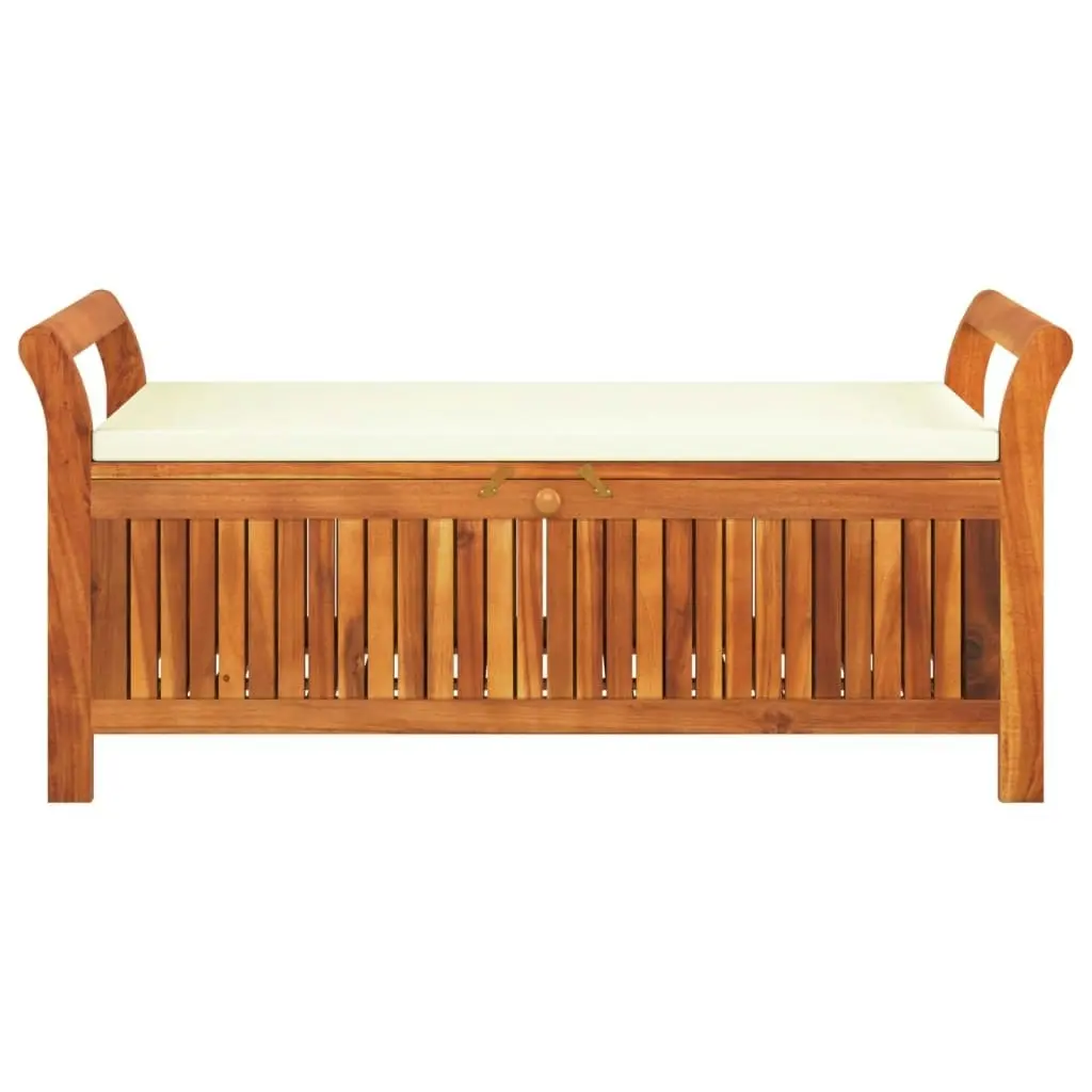 Garden Storage Bench with Cushion 126 cm Solid Wood Acacia 319715