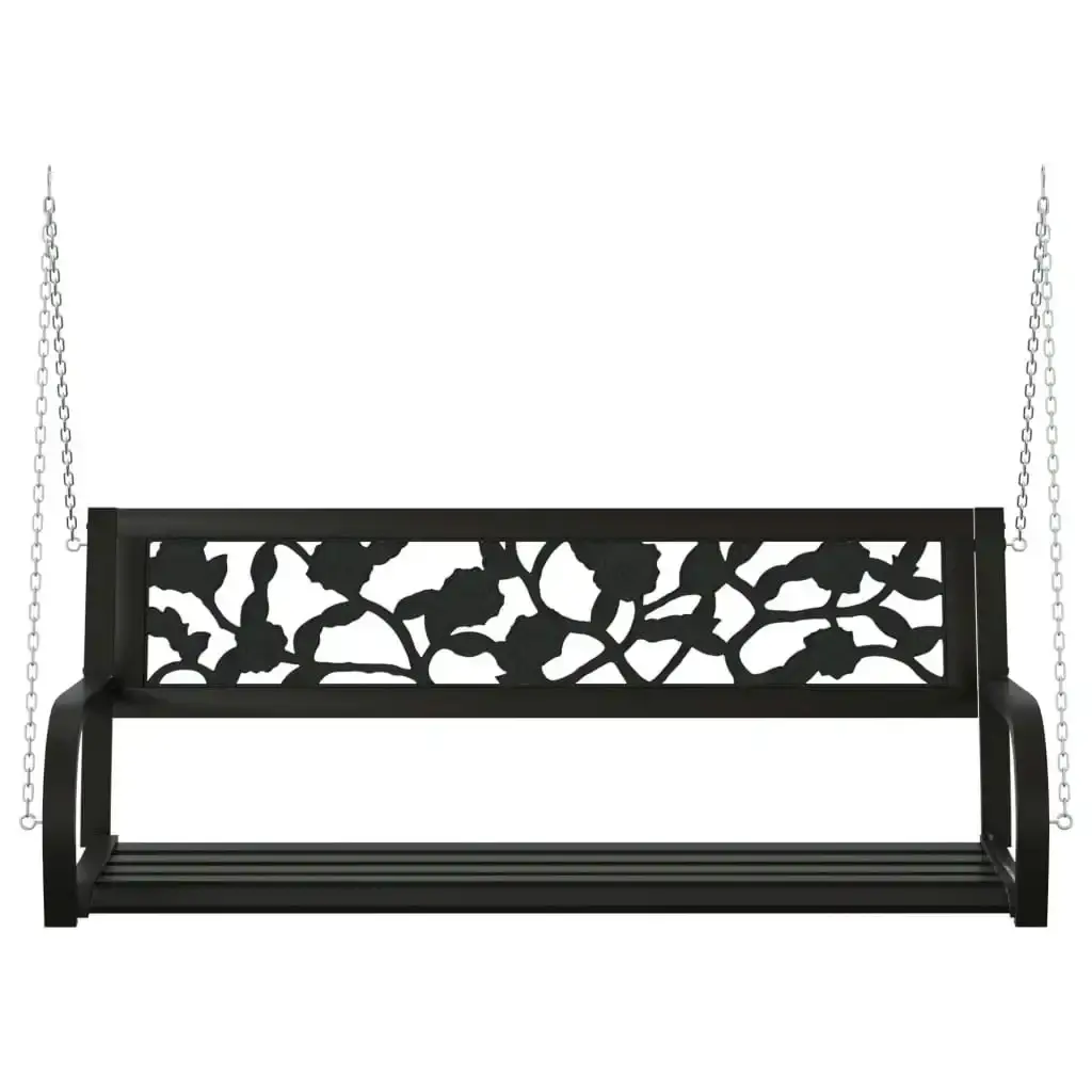 Garden Swing Bench 125 cm Steel and Plastic Black 317145