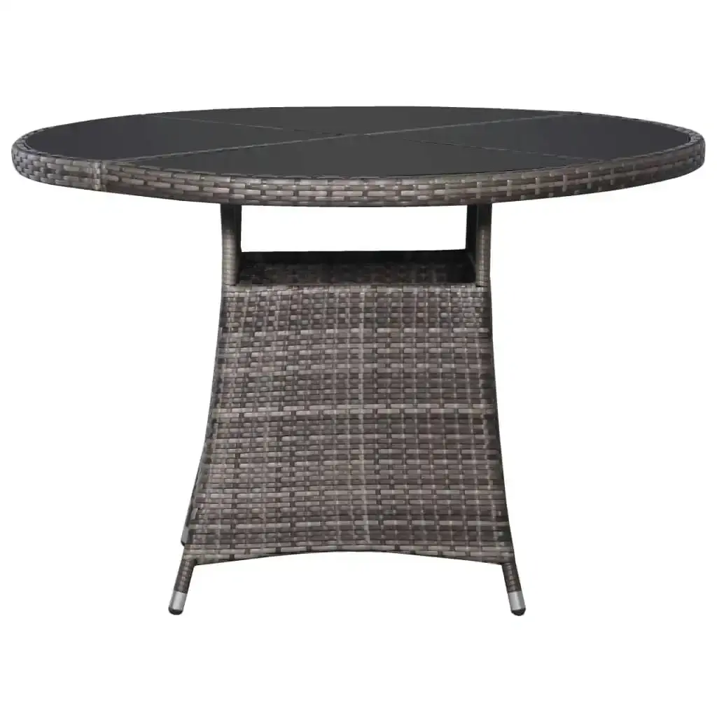 Garden Table Grey 110x74 cm Poly Rattan 43919