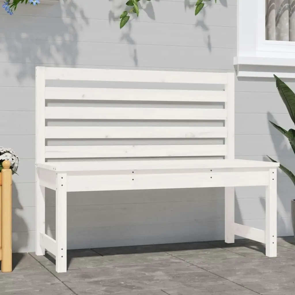 Garden Bench White 109 cm Solid Wood Pine 824033