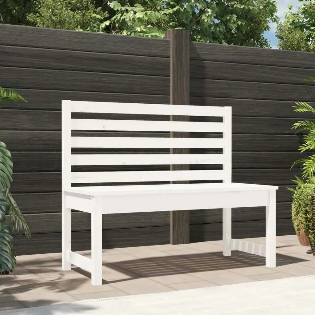 Garden Bench White 109 cm Solid Wood Pine 824033