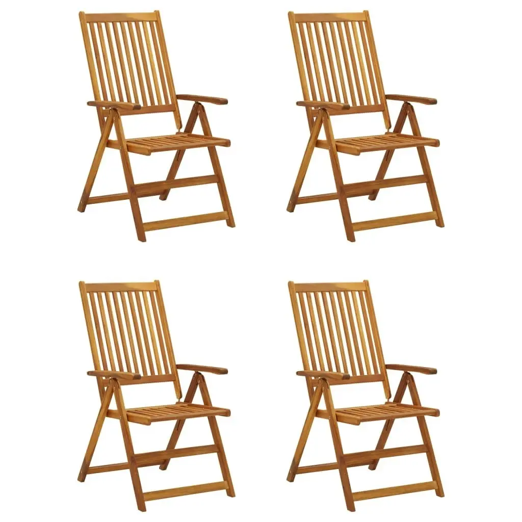 Garden Reclining Chairs 4 pcs with Cushions Solid Acacia Wood 3065348