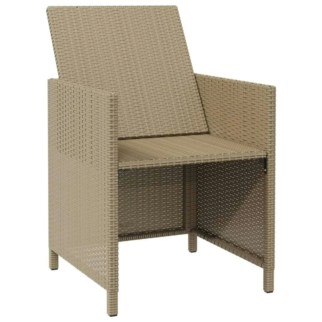 Garden Chairs with Cushions 4 pcs Poly Rattan Beige 316777