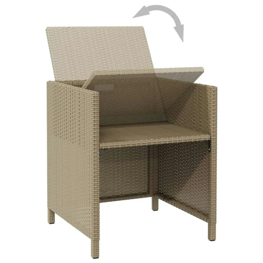 Garden Chairs with Cushions 4 pcs Poly Rattan Beige 316777