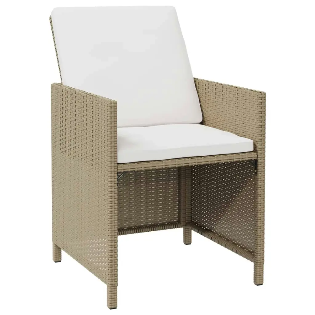 Garden Chairs with Cushions 4 pcs Poly Rattan Beige 316777