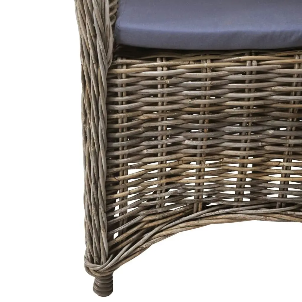 Outdoor Chairs 4 pcs with Cushions Natural Rattan 278736