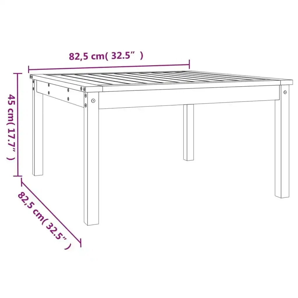 Garden Table 82.5x82.5x45 cm Solid Wood Pine 824120