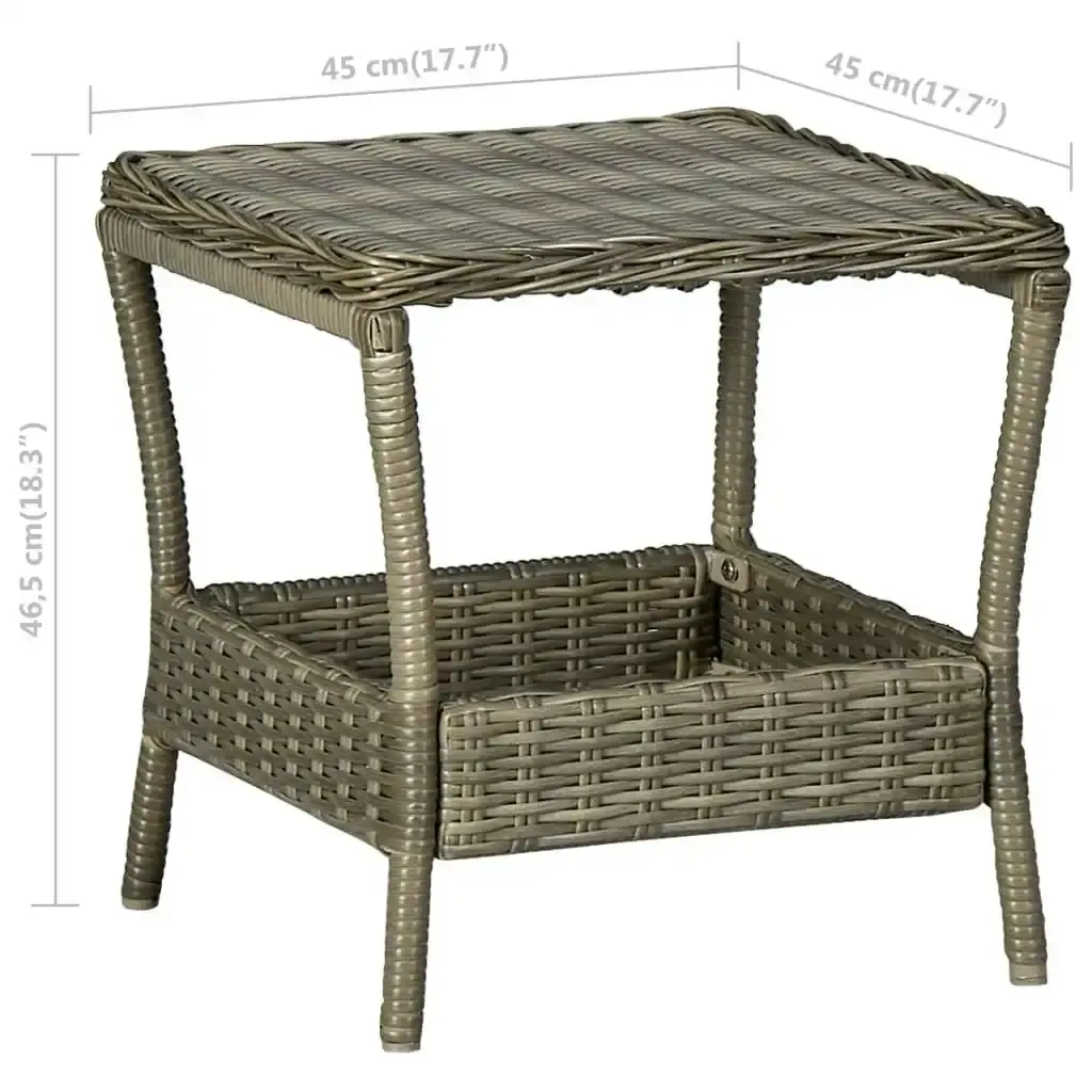 Garden Table Brown 45x45x46.5 cm Poly Rattan 313308