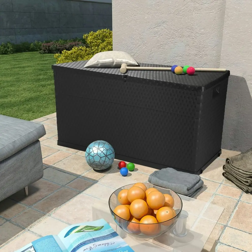 Garden Storage Box Anthracite 120x56x63 cm PP Rattan 43711