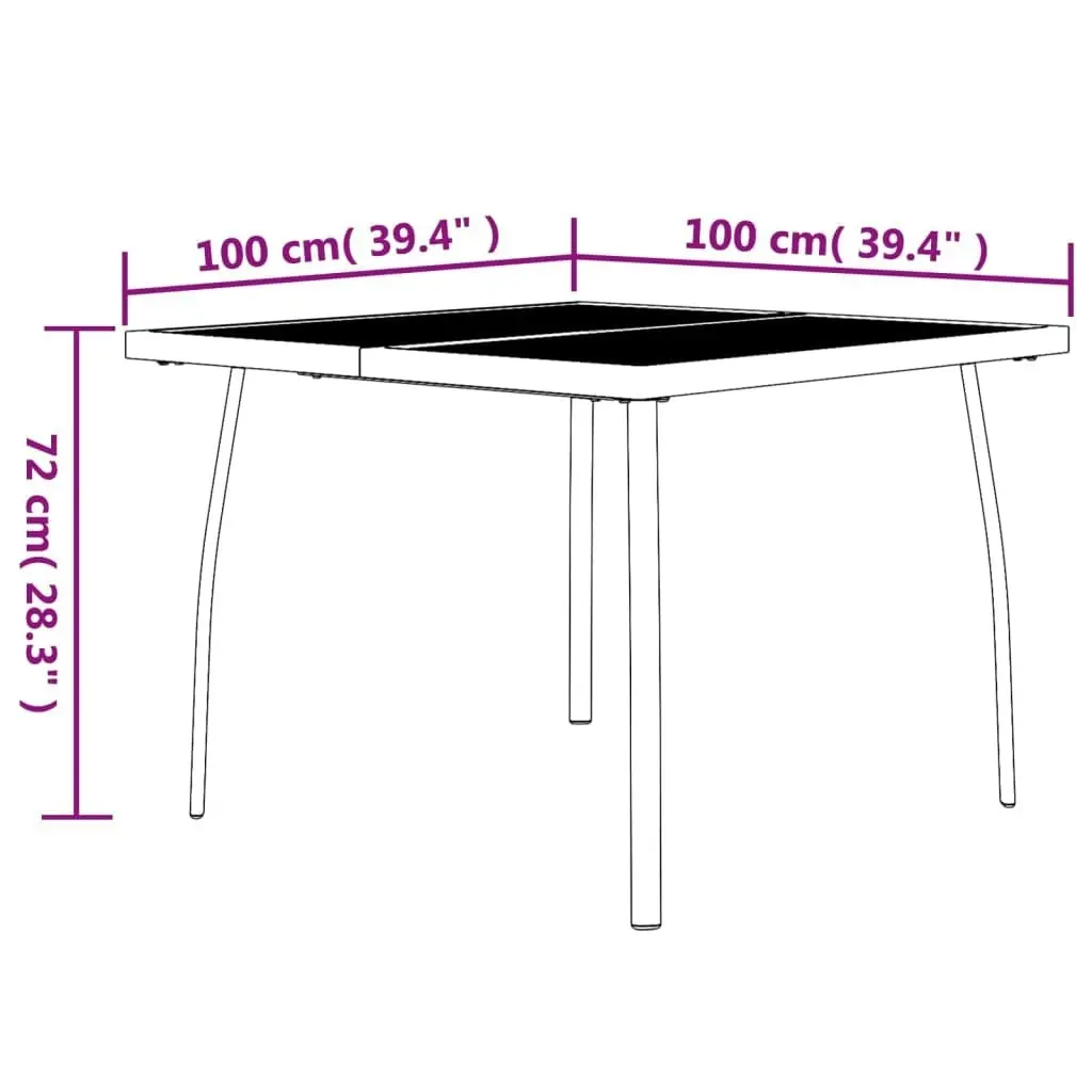 Garden Table Anthracite 100x100x72 cm Steel Mesh 362732