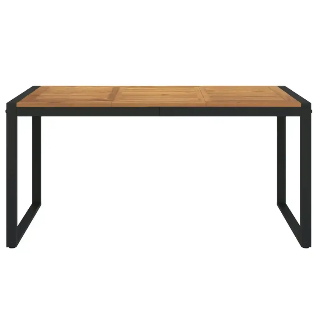 Garden Table with U-shaped Legs 160x80x75 cm Solid Wood Acacia 319516