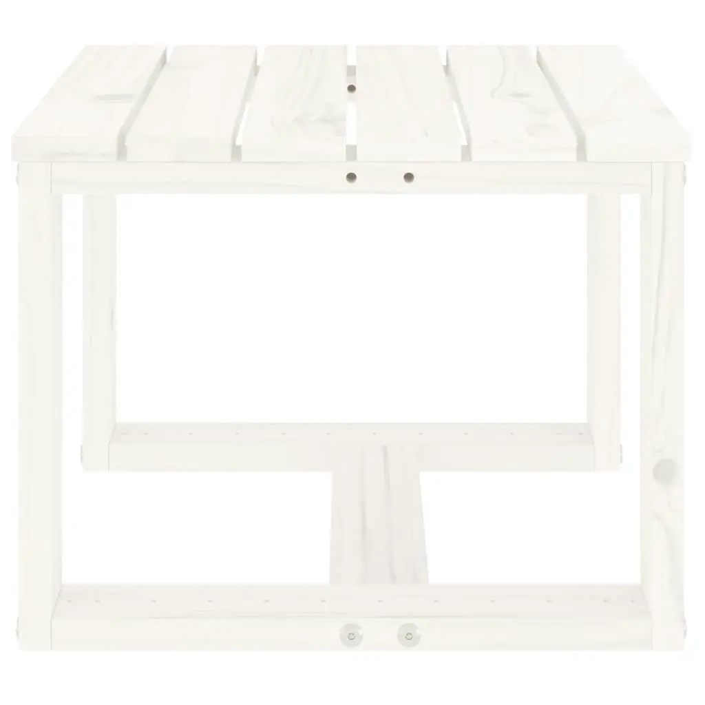 Garden Side Table White 40x38x28.5 cm Solid Wood Pine 825080