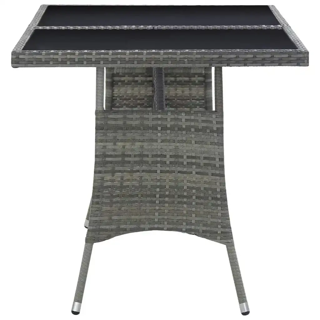 Garden Table Grey 140x80x74 cm Poly Rattan 46414