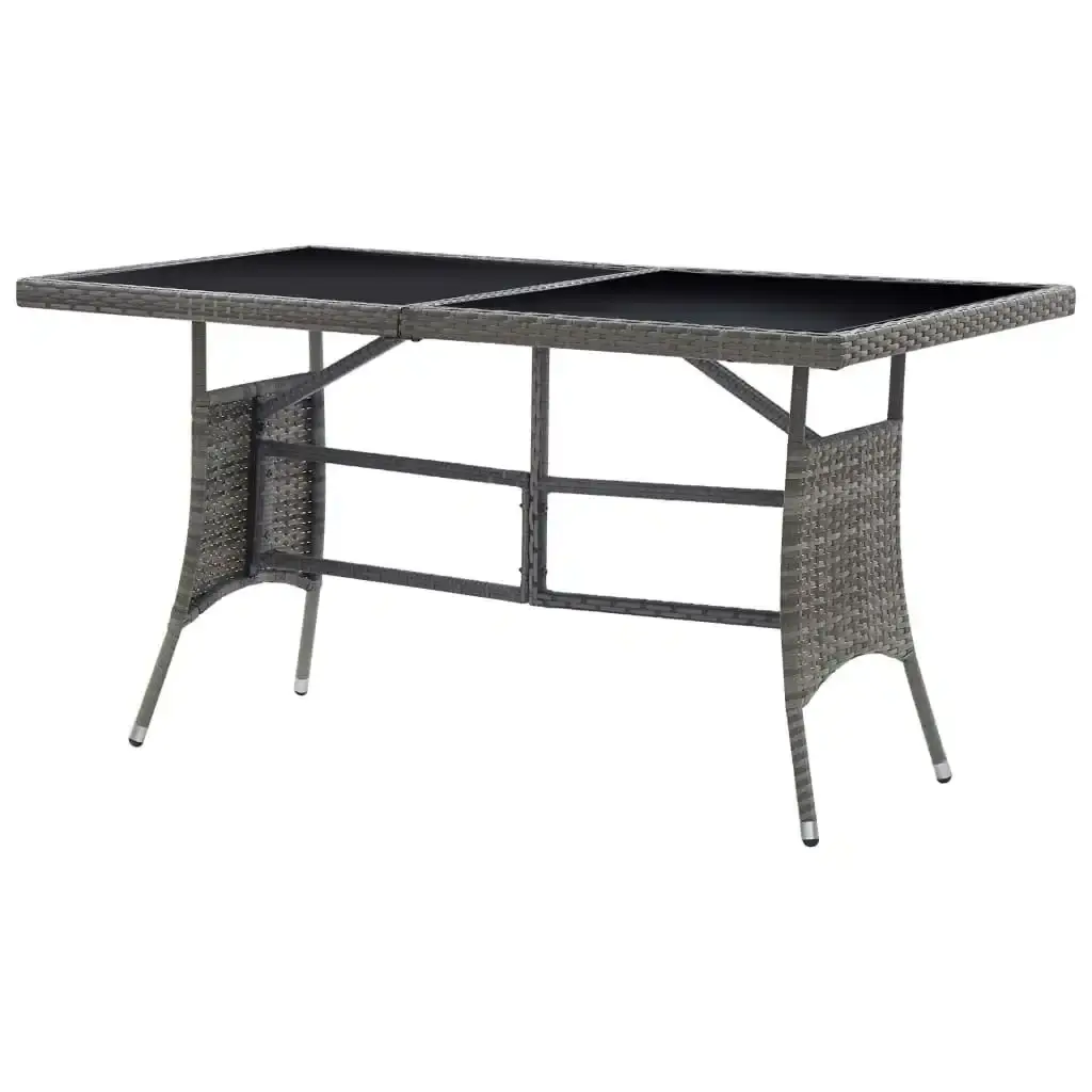 Garden Table Grey 140x80x74 cm Poly Rattan 46414