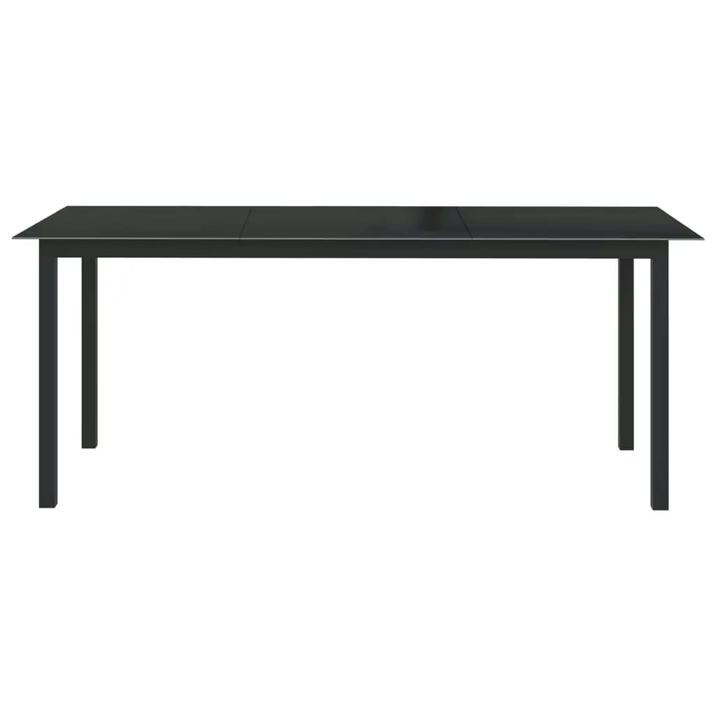 Garden Table Black 190x90x74 cm Aluminium and Glass 312202