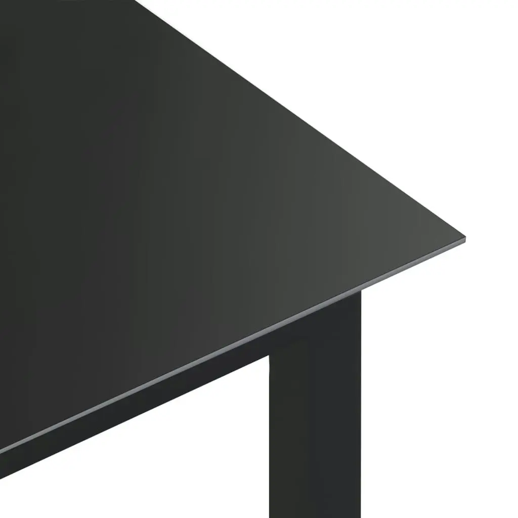 Garden Table Black 190x90x74 cm Aluminium and Glass 312202