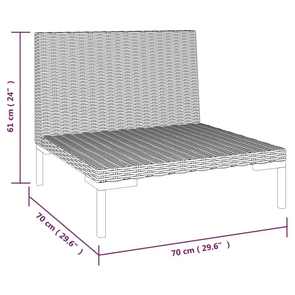 Garden Sofas 2pcs with Cushions Half Round Poly Rattan 318602