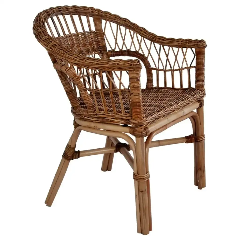 Outdoor Chairs 4 pcs Natural Rattan Brown 275843