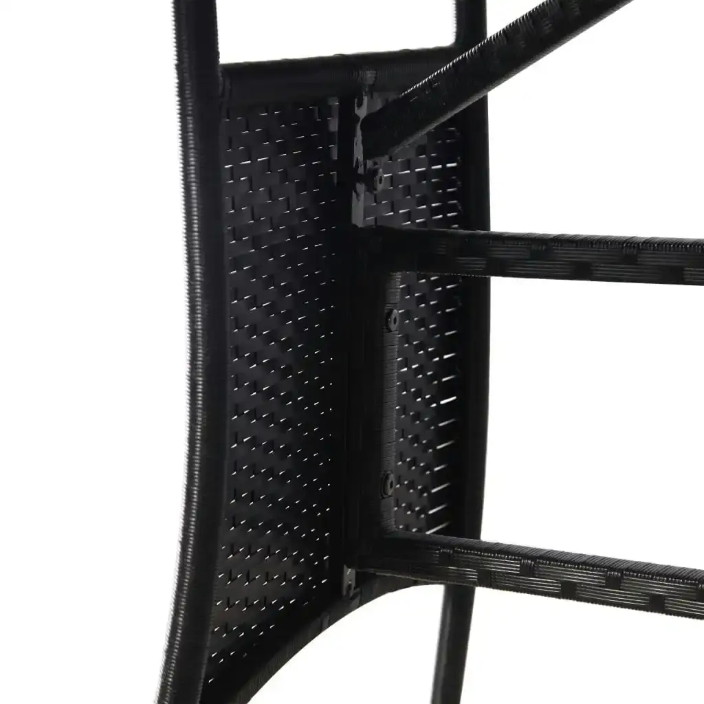 Garden Table Black 140x80x74 cm Poly Rattan 43931