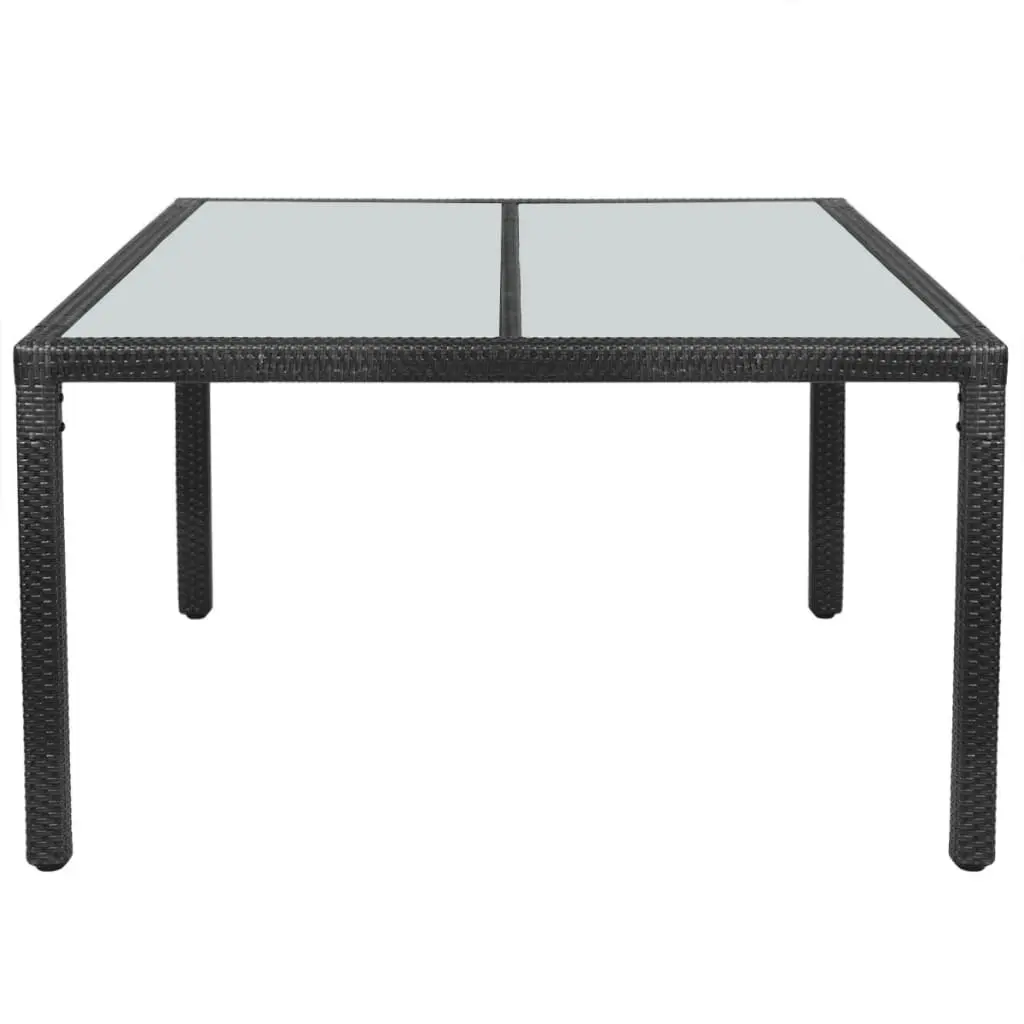 Garden Table Black 150x90x75 cm Poly Rattan 42563