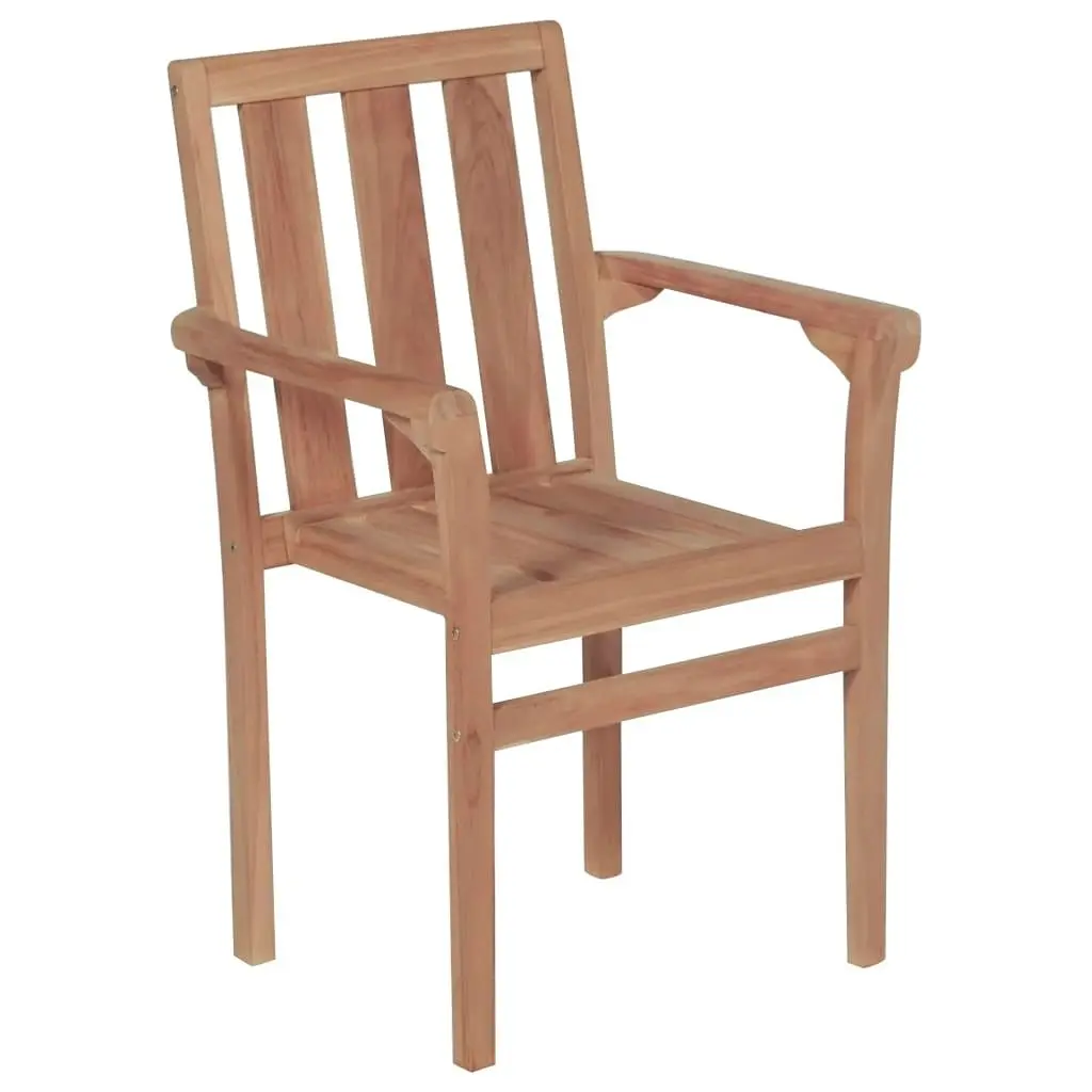 Stackable Garden Chairs 4 pcs Solid Teak Wood 3073376