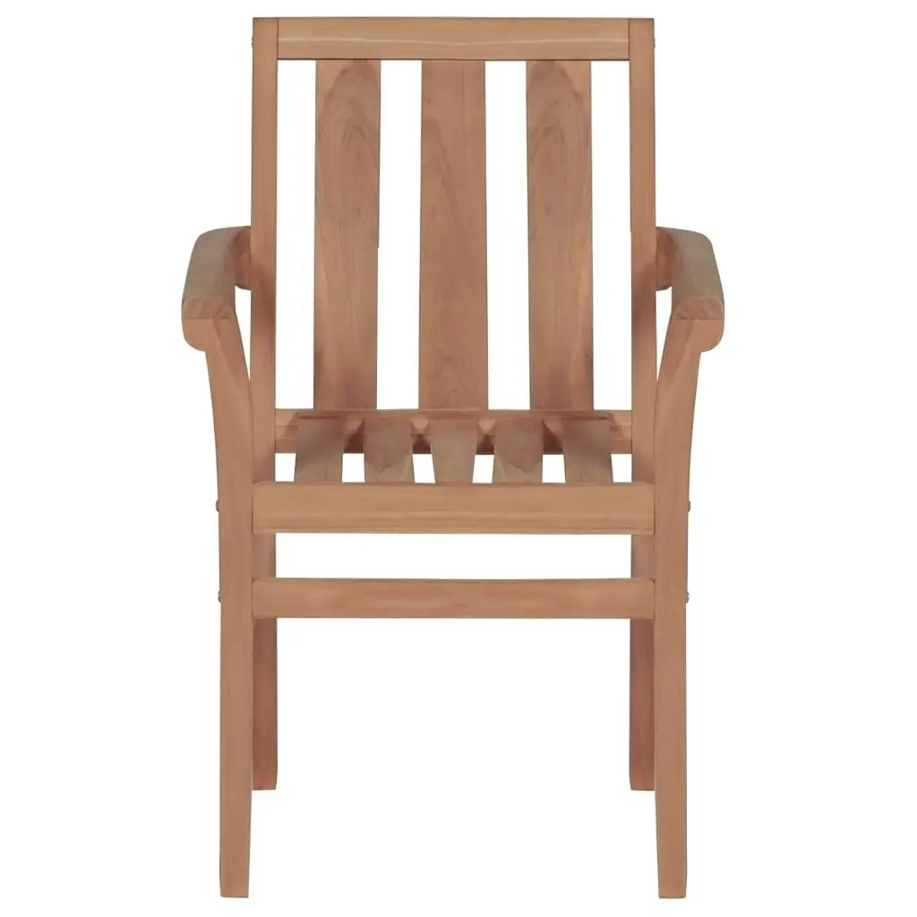 Stackable Garden Chairs 4 pcs Solid Teak Wood 3073376