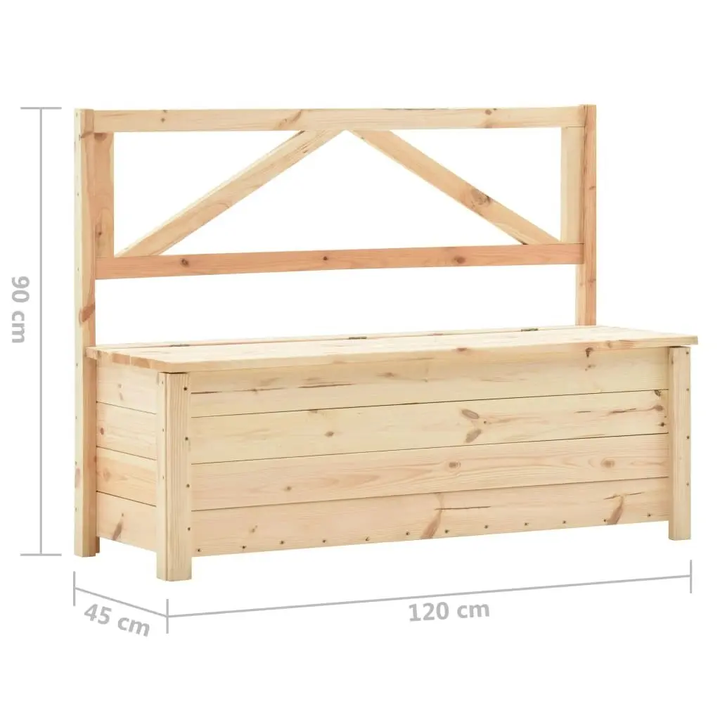 Storage Bench 120 cm Solid Pine Wood 288584