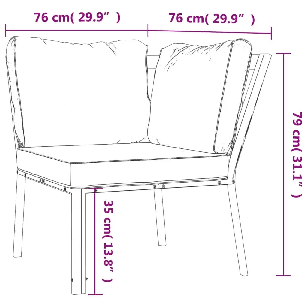 Garden Chair with Grey Cushions 76x76x79 cm Steel 362718