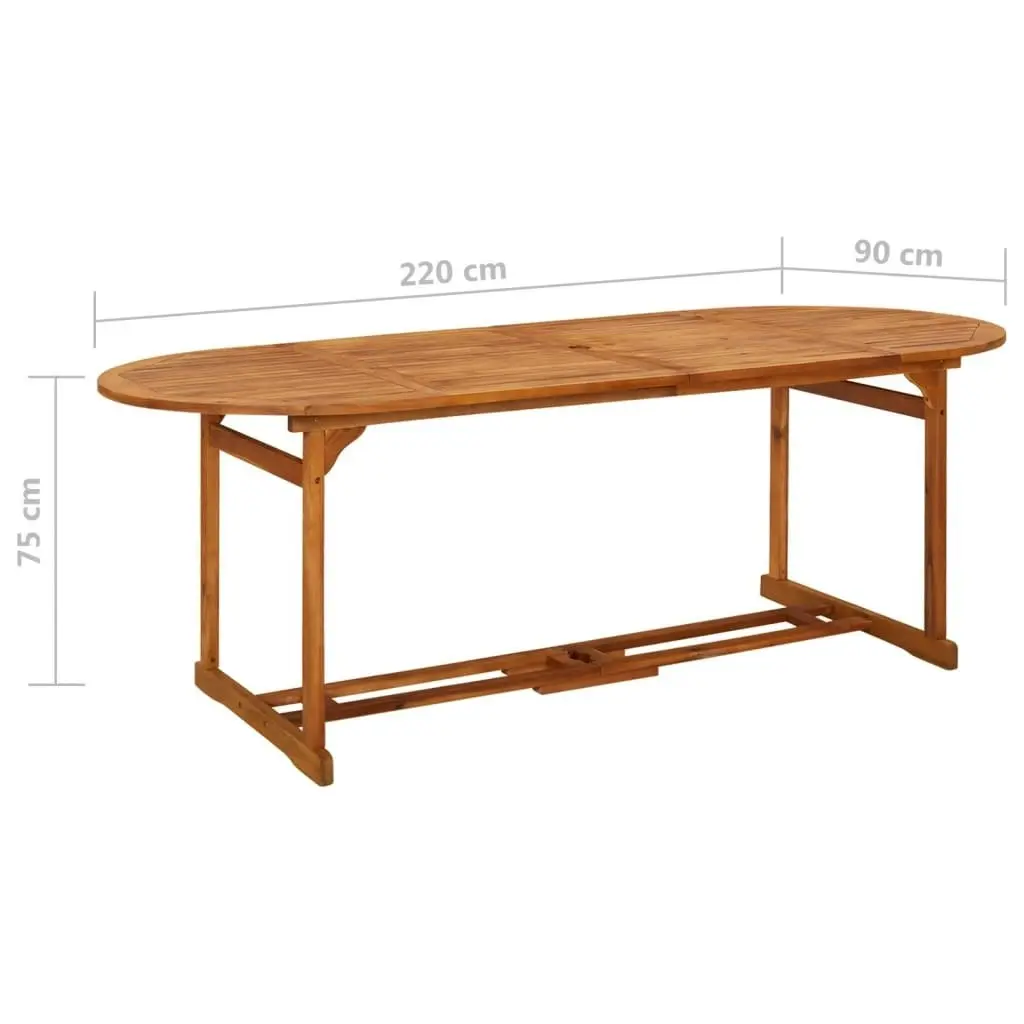 Garden Dining Table 220x90x75 cm Solid Wood Acacia 315949