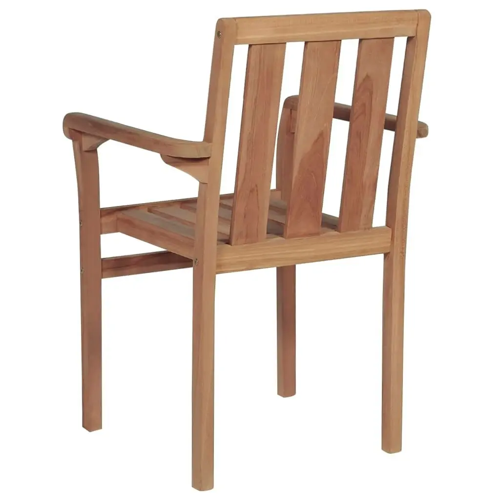 Stackable Garden Chairs 2 pcs Solid Teak Wood 43041