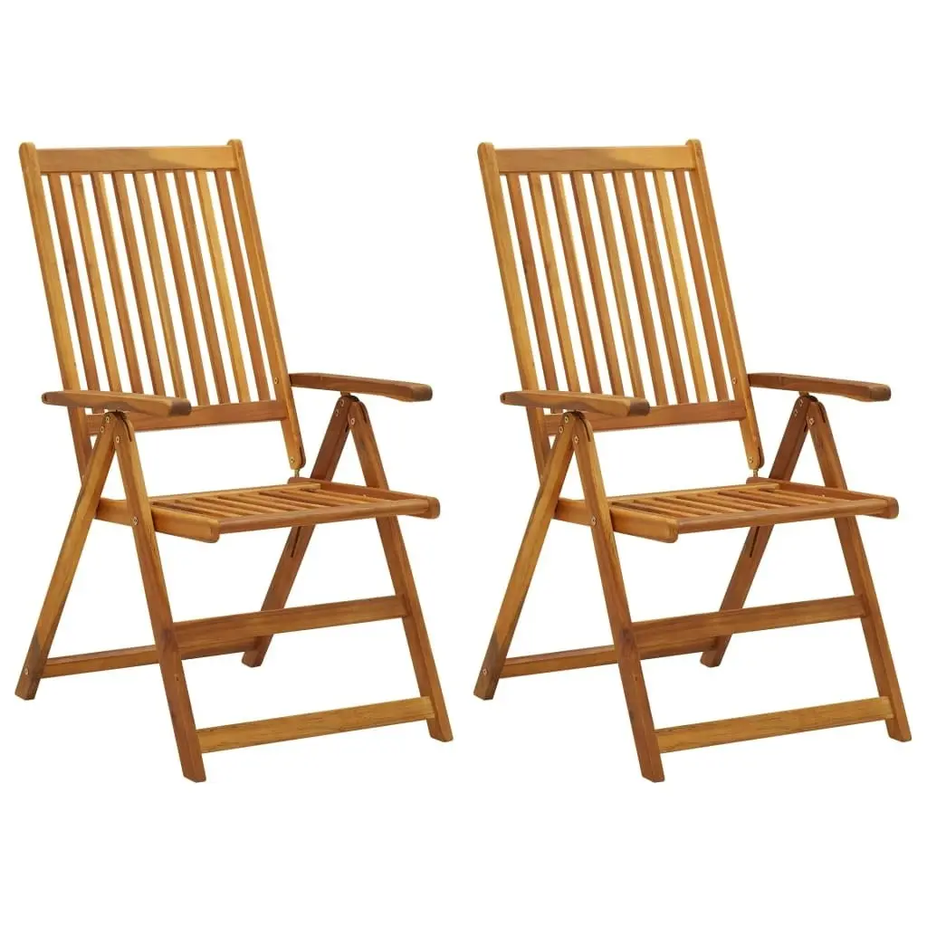 Garden Reclining Chairs 2 pcs with Cushions Solid Acacia Wood 3064060