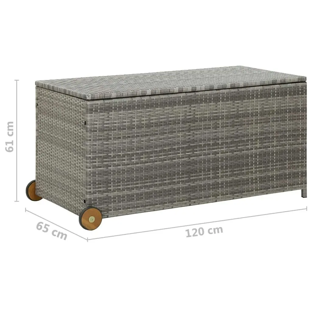 Garden Storage Box Light Grey 120x65x115 cm Poly Rattan 310090