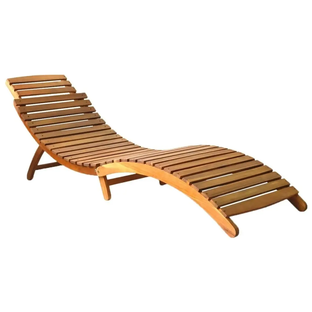 Garden Sun Lounger with Cushion Solid Wood Acacia 3061572