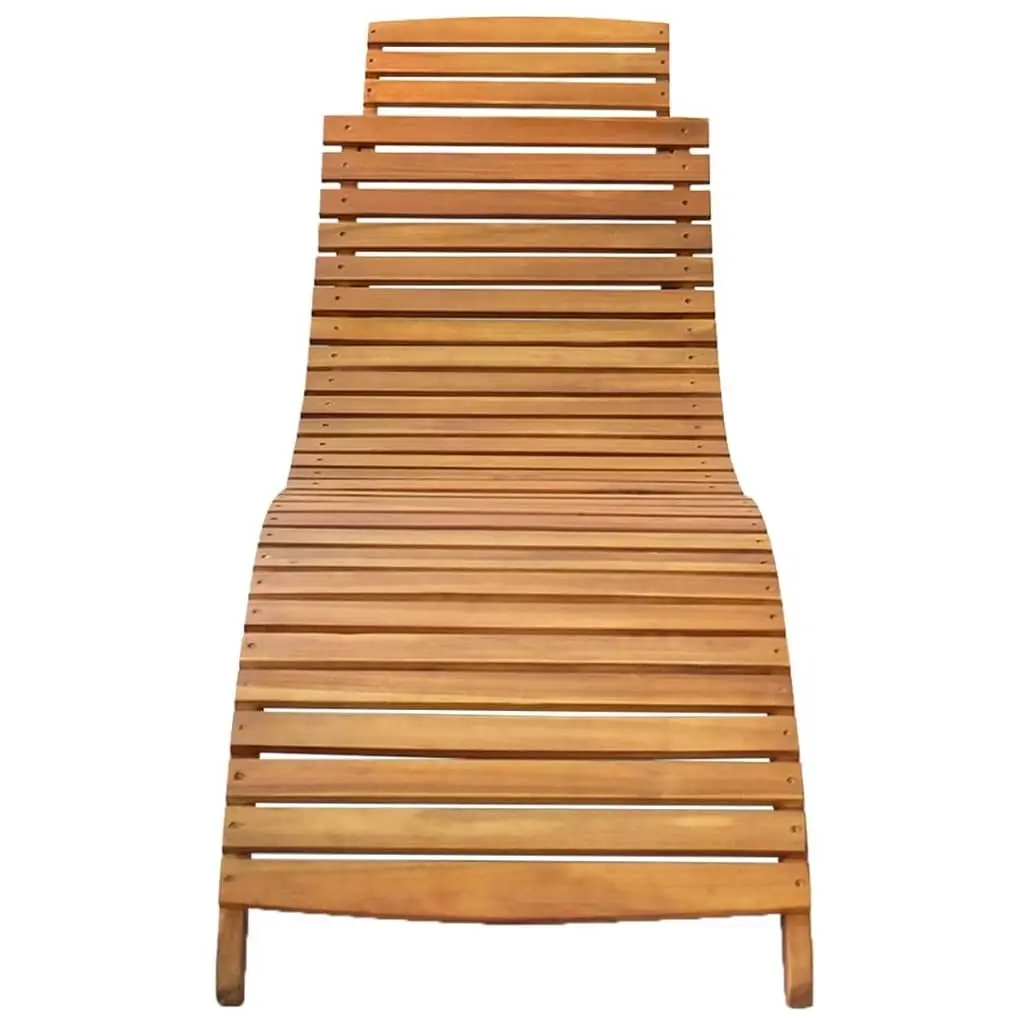 Garden Sun Lounger with Cushion Solid Wood Acacia 3061572