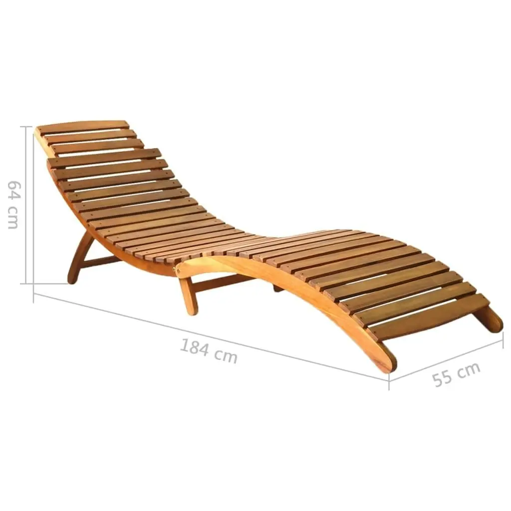 Garden Sun Lounger with Cushion Solid Wood Acacia 3061572