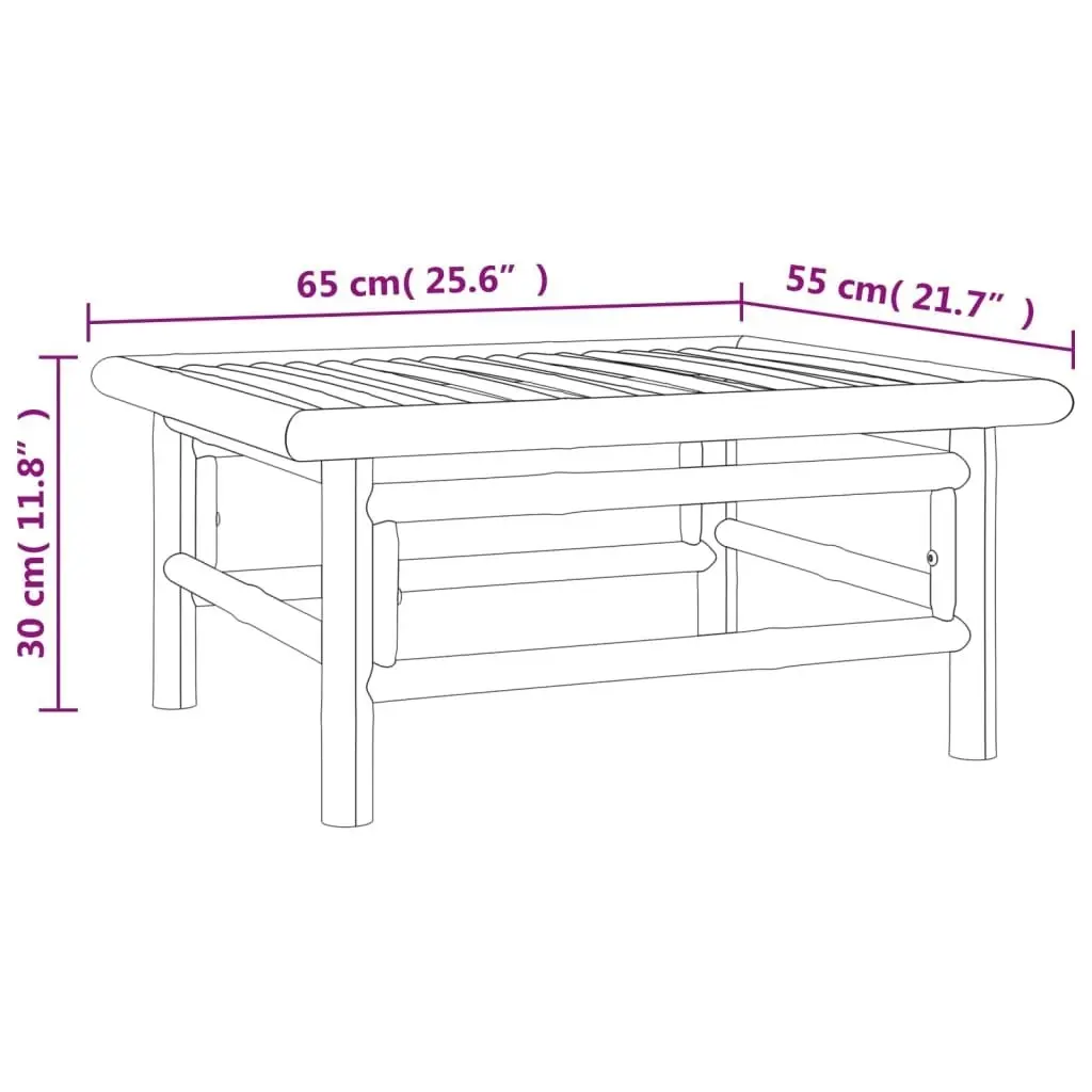 Garden Table 65x55x30 cm Bamboo 362282