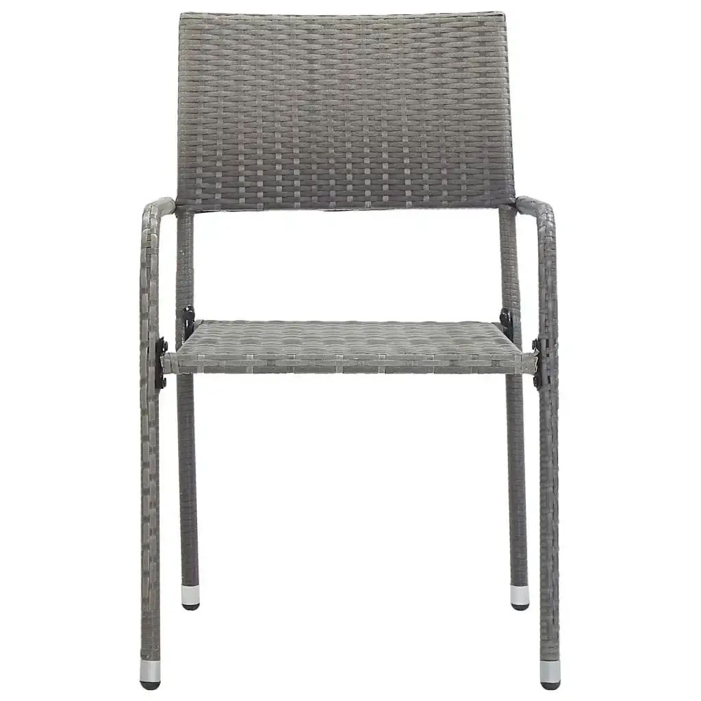 Outdoor Dining Chairs 6 pcs Poly Rattan Anthracite 313123